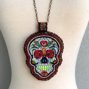 Sugar Skull Día de Los Muertos Necklace